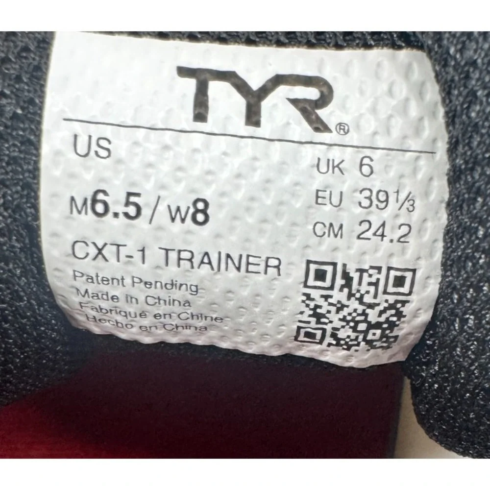 TYR‎ CXT-1 Trainer Unisex M6.5/W8 White Gum Round Toe Lace Up Athletic Shoes